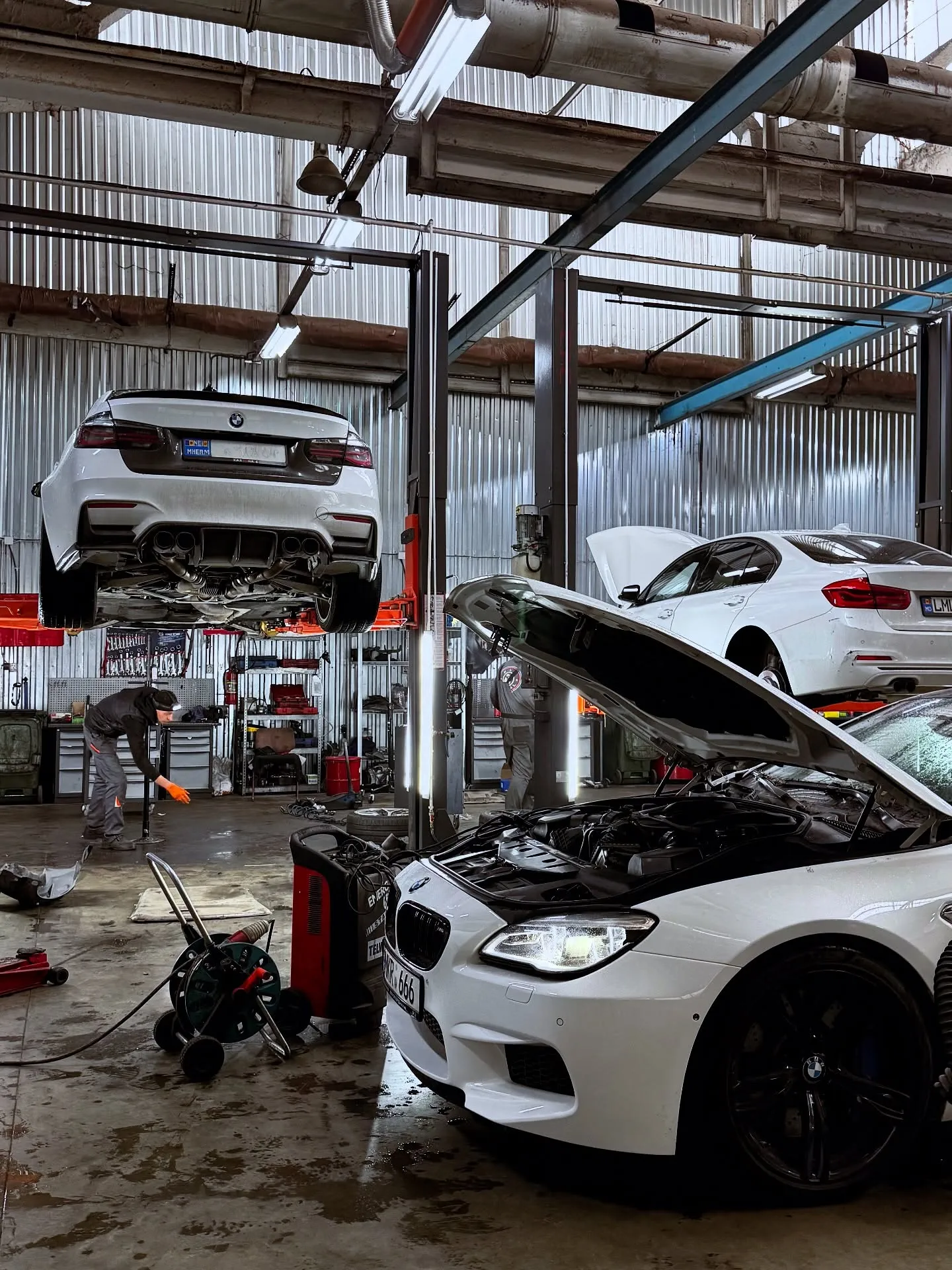 Atelierul 4Power Club cu BMW-uri pe elevatoare